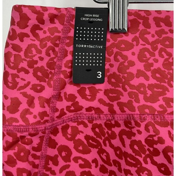 Torrid Pink Cheetah Leggings Plus Size 3X Crop High Rise Women New - Picture 6 of 8